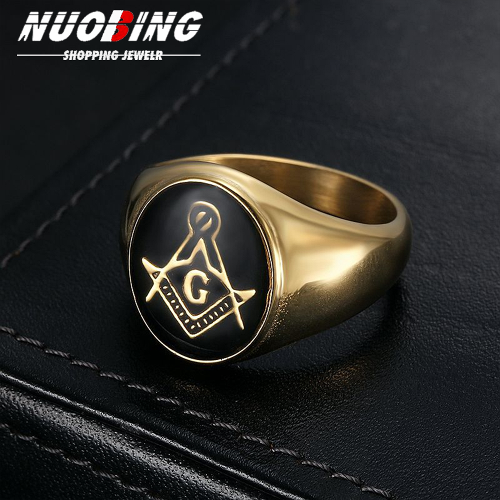 Initial Ring Custom - Homens vintage 316l aço inoxidável rotundidade