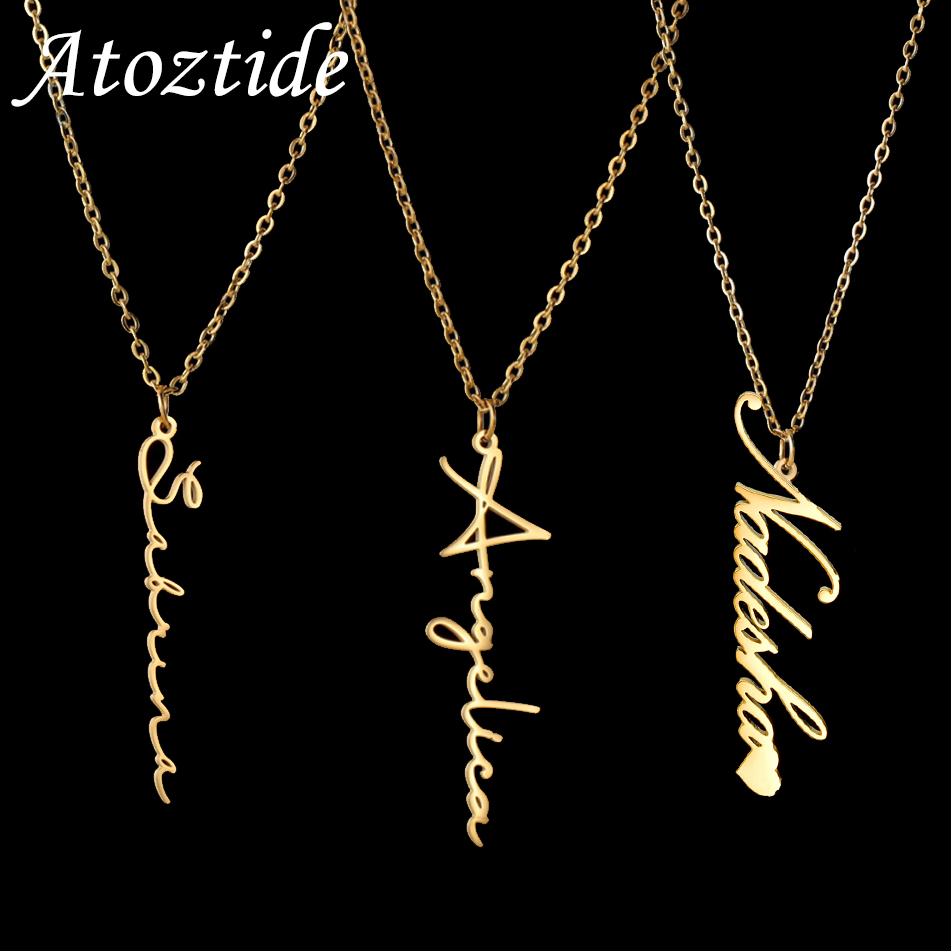 Birth Flower Necklace - Atoztide colares com nome personalizado, pingente