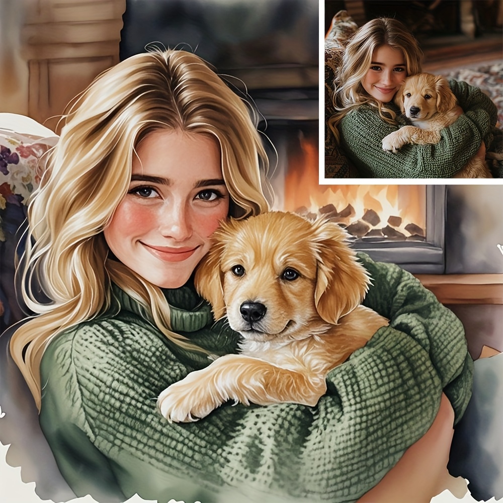 Pet Portrait Custom - Impressão em tela personalizada com foto