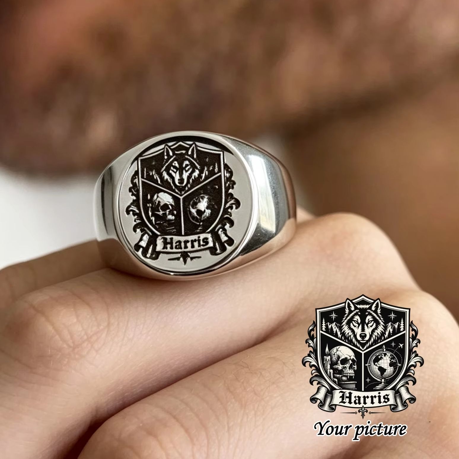 Anel de Sinete Personalizado c - Initial Ring Custom avaliação e preço