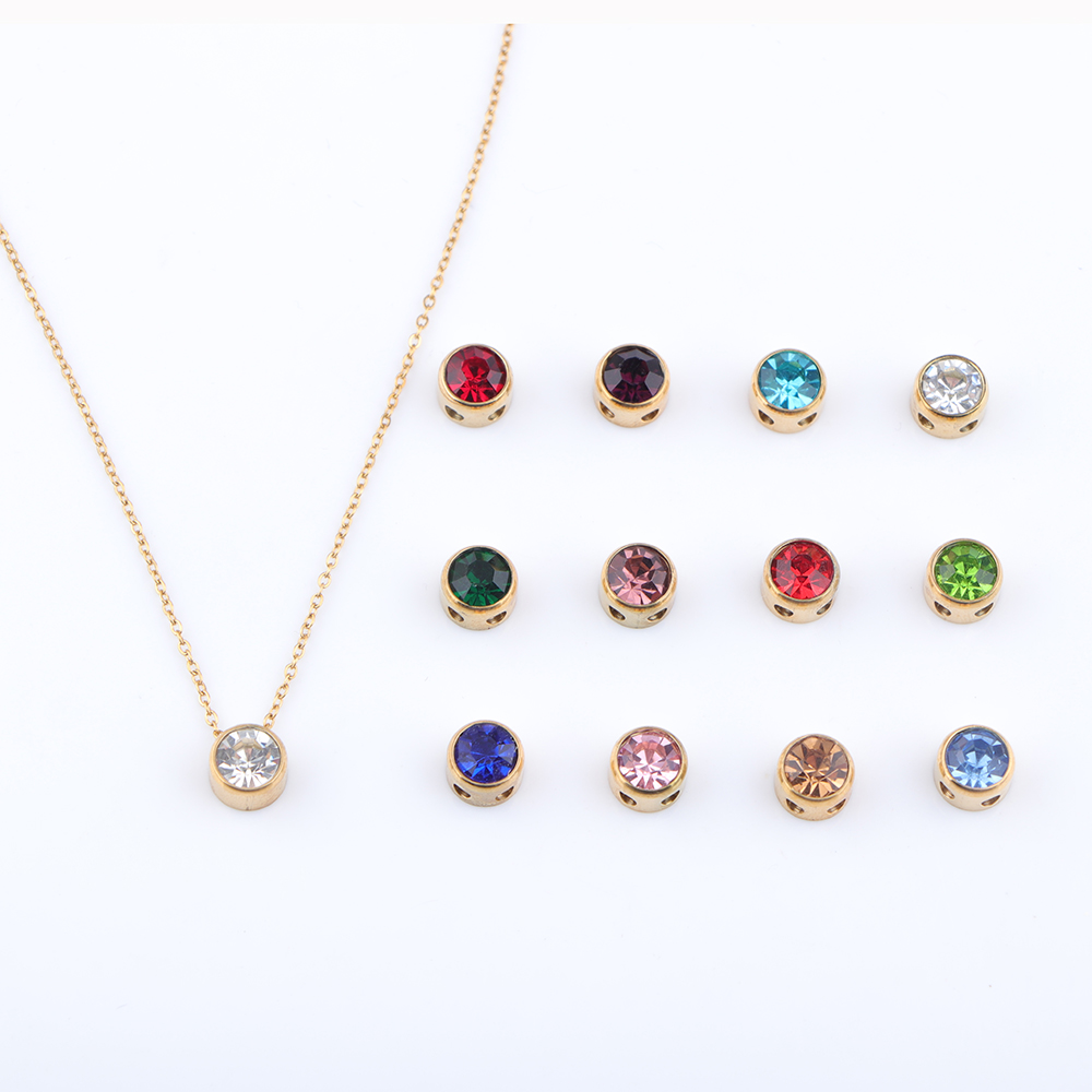 Aço inoxidável 12 pedras de an - Birth Flower Necklace avaliação e preço